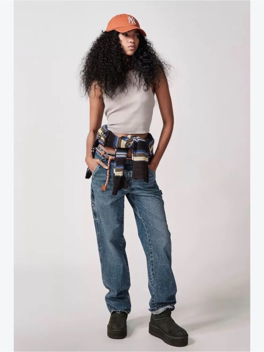 BDG Light Blue Straight Leg Carpenter Cargo Jeans